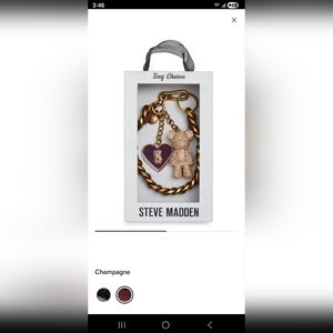 Steve Madden Gold and Burgundy Bag Charm